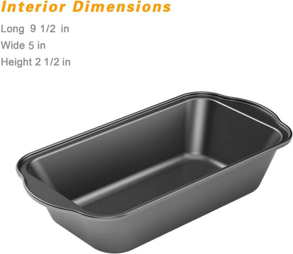 3 Pack Nonstick Carbon Steel Baking Bread Pan, Large Loaf Pan, 9 1/2" X 5"